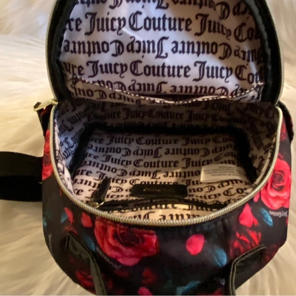 Juicy Couture Black and Red Floral Backpack - Picture 6 of 11